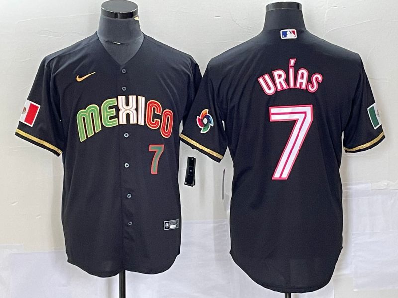 Men 2023 World Cub Mexico #7 Urias Black pink Nike MLB Jersey23->more jerseys->MLB Jersey